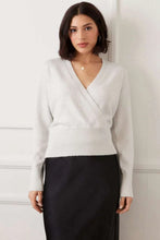 Load image into Gallery viewer, Karen Kane Sequin Wrap Sweater