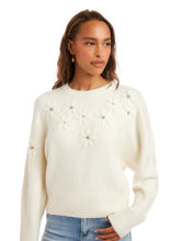 Load image into Gallery viewer, Karen Kane Rhinestone Embroidered Flower Sweater