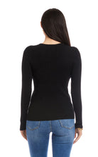 Load image into Gallery viewer, Karen Kane Henley Ribbed Sweater