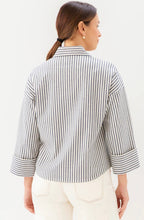 Load image into Gallery viewer, Karen Kane Stripe Cuffed Sleeve Top