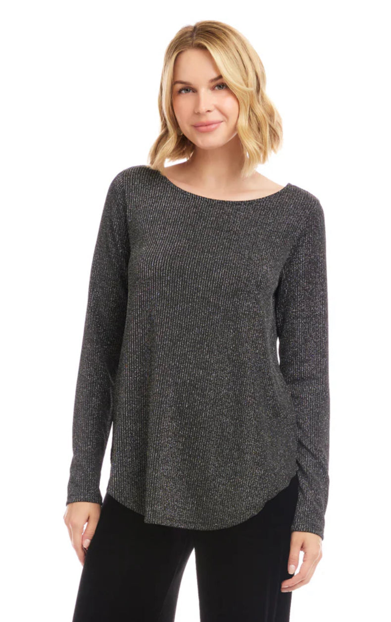 Karen Kane Metallic Shirttail Top