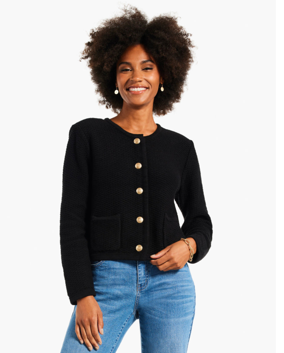 Nic+Zoe Gilded Texture Sweater Jacket