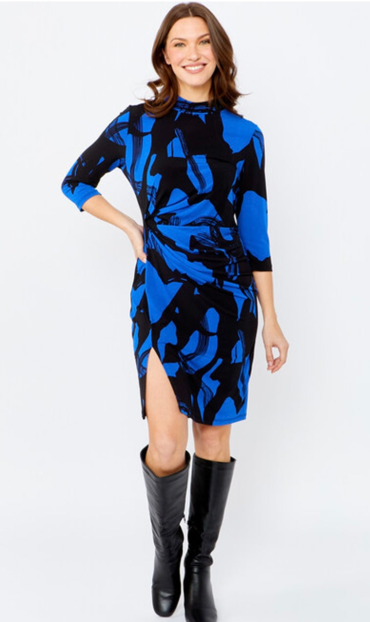 Frank Lyman High-neck Bodycon Dress Style 243273 Blue