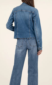 KUT Kara Raw Hem Denim Jacket