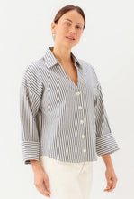 Load image into Gallery viewer, Karen Kane Stripe Cuffed Sleeve Top
