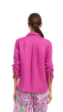 Load image into Gallery viewer, Karen Kane Linen Ruched Sleeve Shirt
