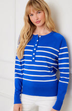 Load image into Gallery viewer, Karen Kane Henley Stripe Sweater
