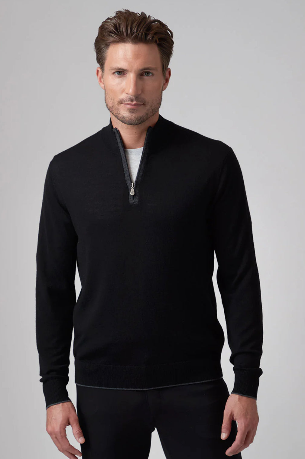 Raffi Palmer Zip Mock Neck Sweater