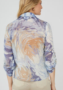 Frank Lyman Relaxed Fit Sheer Blouse