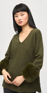 Joseph Ribkoff Tunic with Fur Cuffs