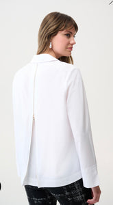 Joseph Ribkoff Stretch Poplin Button Blouse