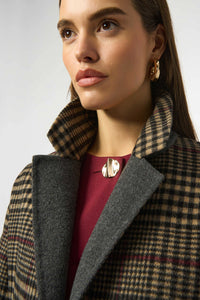 Joseph Ribkoff Wool Blend Plaid Coat