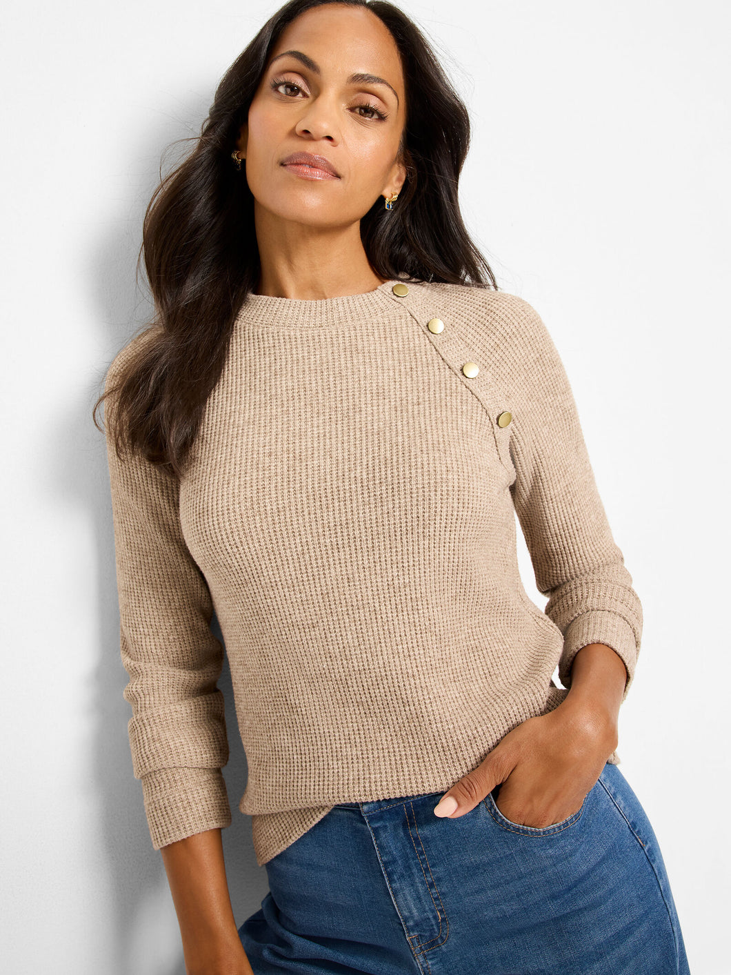 Nic+Zoe Soft Thermal Button Top