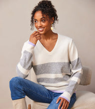 Load image into Gallery viewer, Karen Kane Striped V-Neck Sweater
