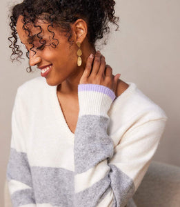 Karen Kane Striped V-Neck Sweater