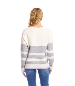 Karen Kane Striped V-Neck Sweater