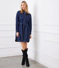 Load image into Gallery viewer, Karen Kane Belted Denim Shirtdress
