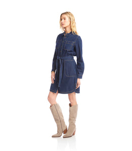 Karen Kane Belted Denim Shirtdress