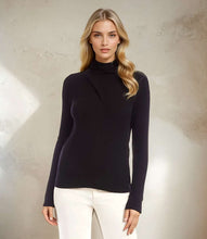 Load image into Gallery viewer, Karen Kane Faux Wrap Turtleneck Top
