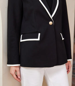 Karen Kane Contrast Knit Jkt