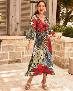 Tommy Bahama Hibiscus Romance Midi Dress
