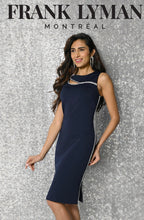 Load image into Gallery viewer, Frank Lyman Navy Sparkle Side Seam Dress

